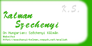 kalman szechenyi business card